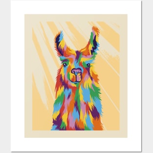 Colorful llama animal Posters and Art